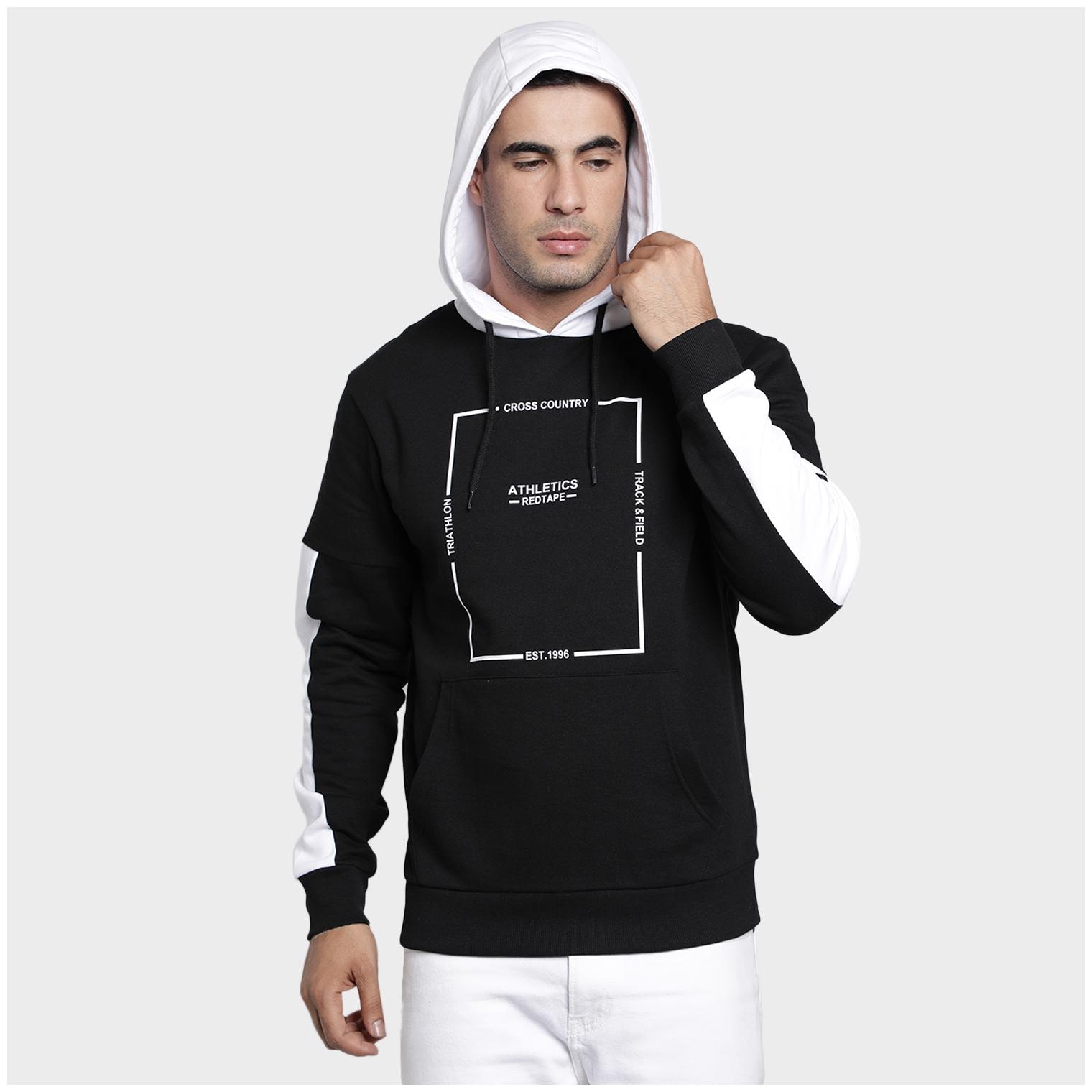 

Red Tape Men Black Hooded Hoodie