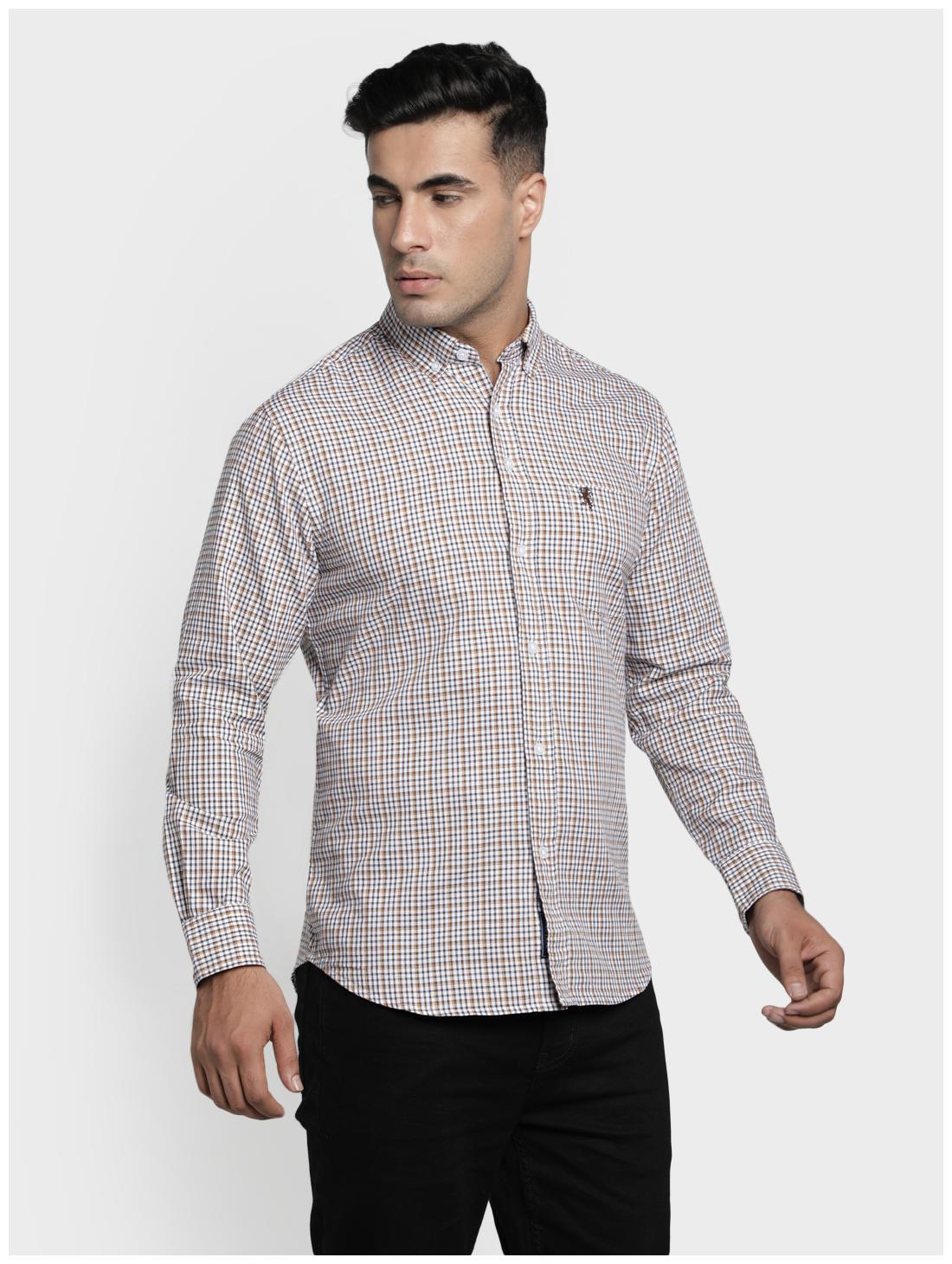 

Red Tape Men White Brown Checked Regular Fit Casual Shirt