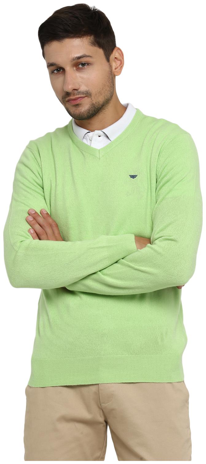 

Red Tape Men Acrylic Longline Sweater Green