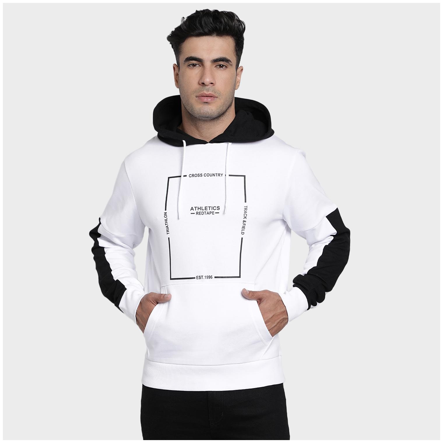 

Red Tape Men White Hooded Hoodie