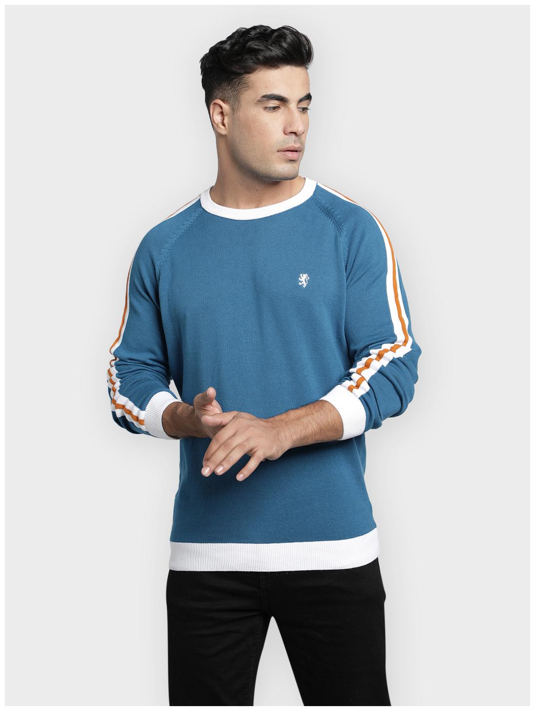 

Red Tape Men Blue Round neck Longline sweater