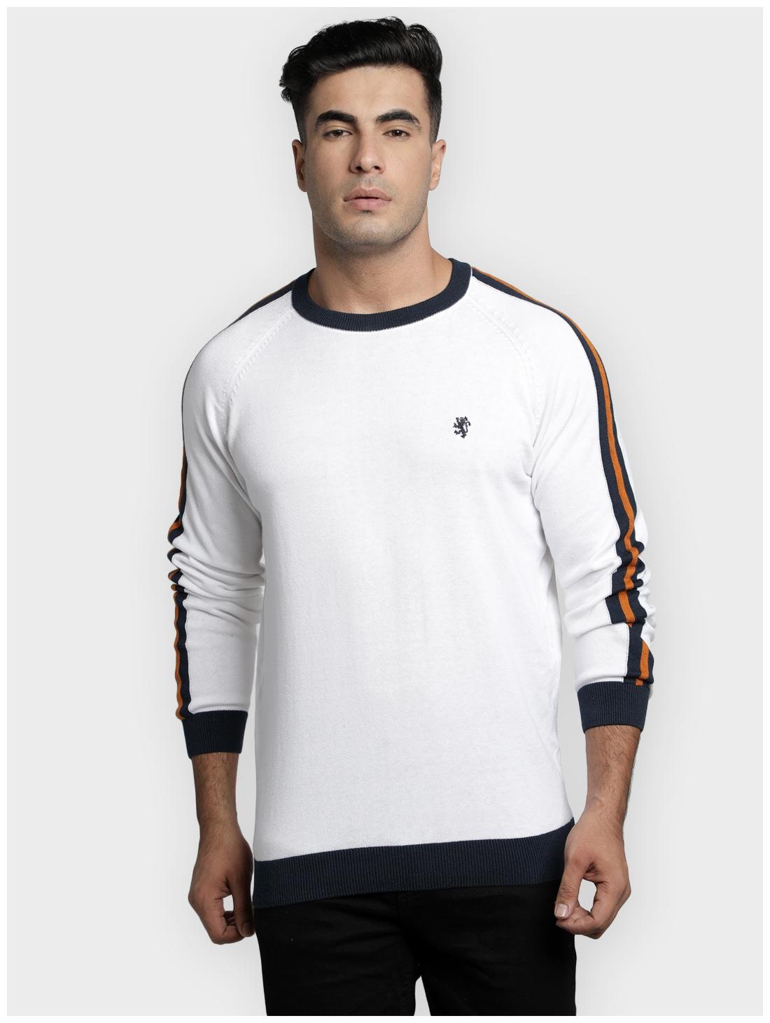 

Red Tape Men White Round neck Longline sweater