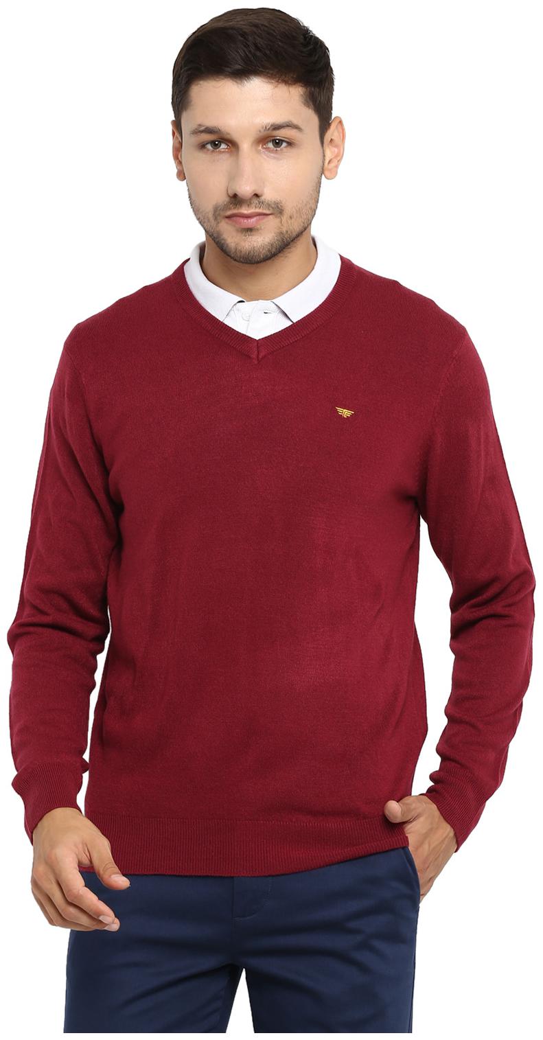 

Red Tape Men Acrylic Longline Sweater Maroon