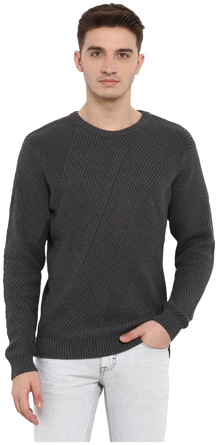 

Red Tape Men Cotton Longline Sweater Grey