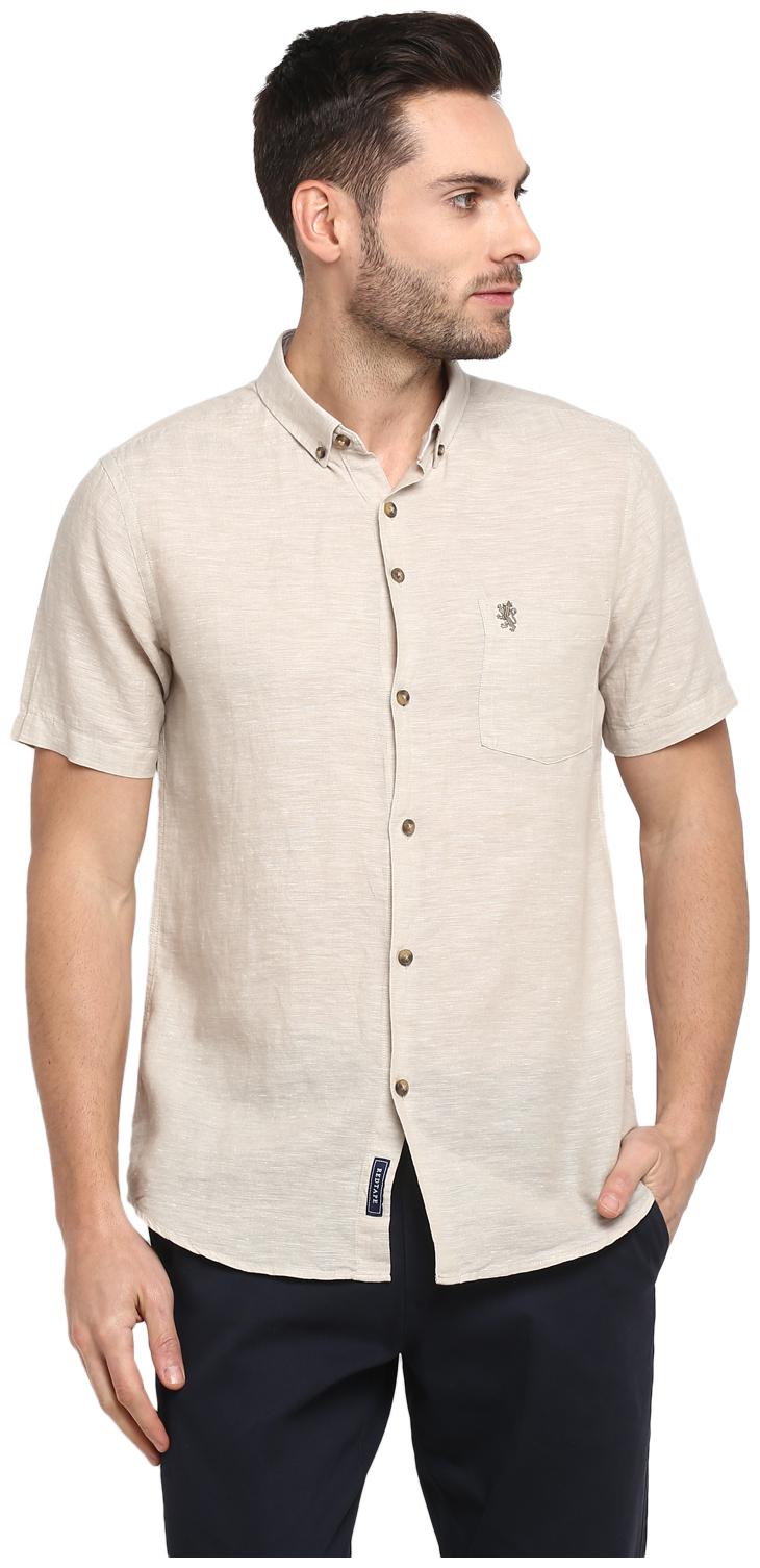 

Red Tape Men Beige Solid Regular Fit Casual Shirt