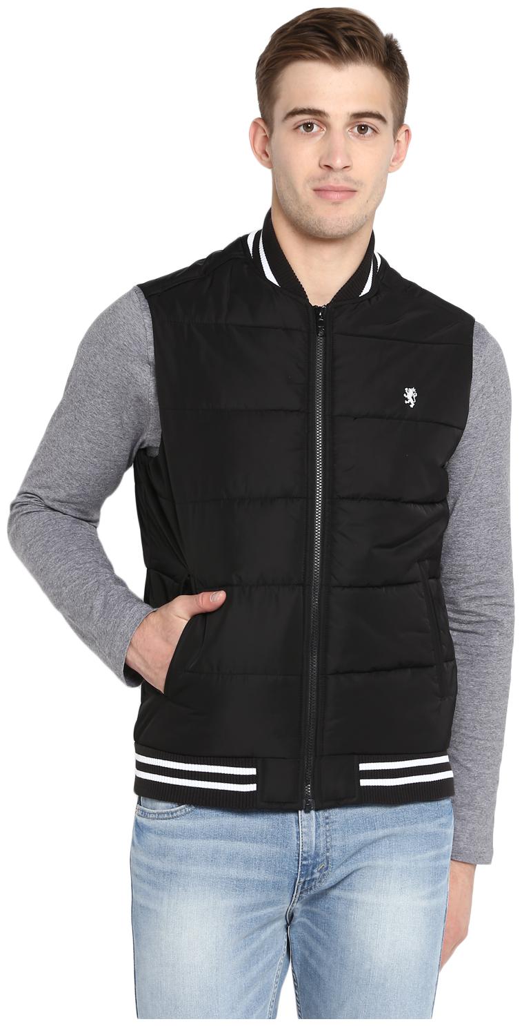 

Red Tape Men Black Solid Quilted jacket
