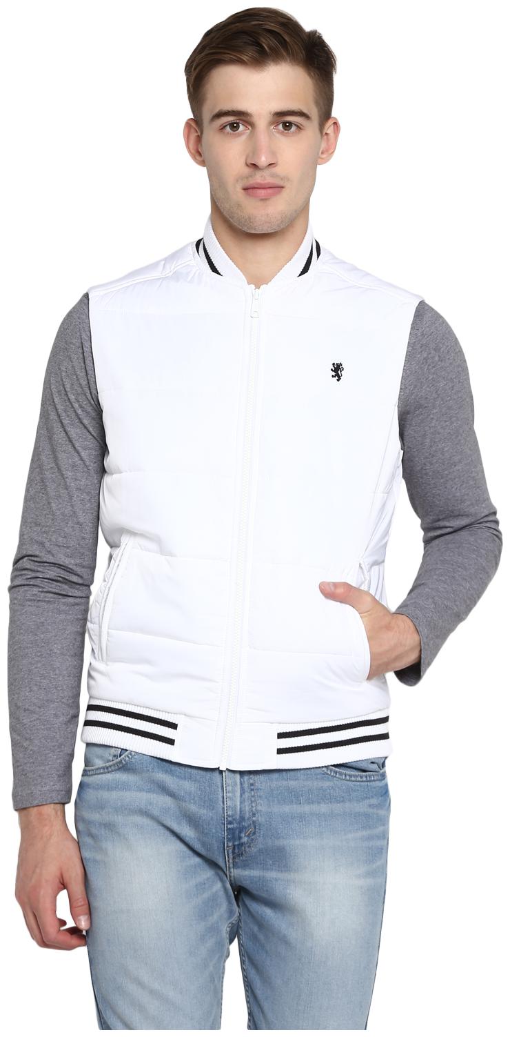 

Red Tape Men White Solid Quilted jacket