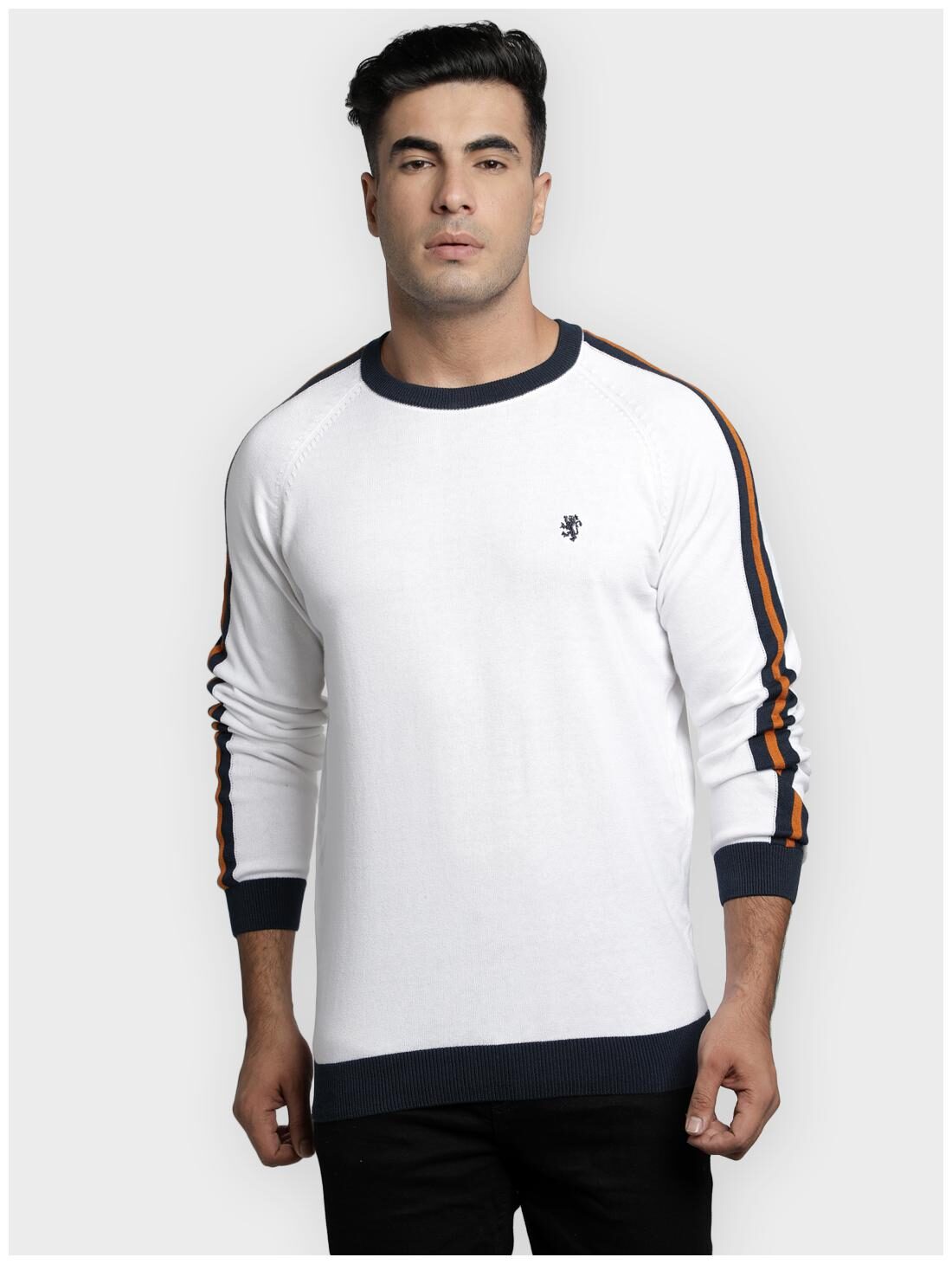 

Red Tape Men White Round neck Longline sweater