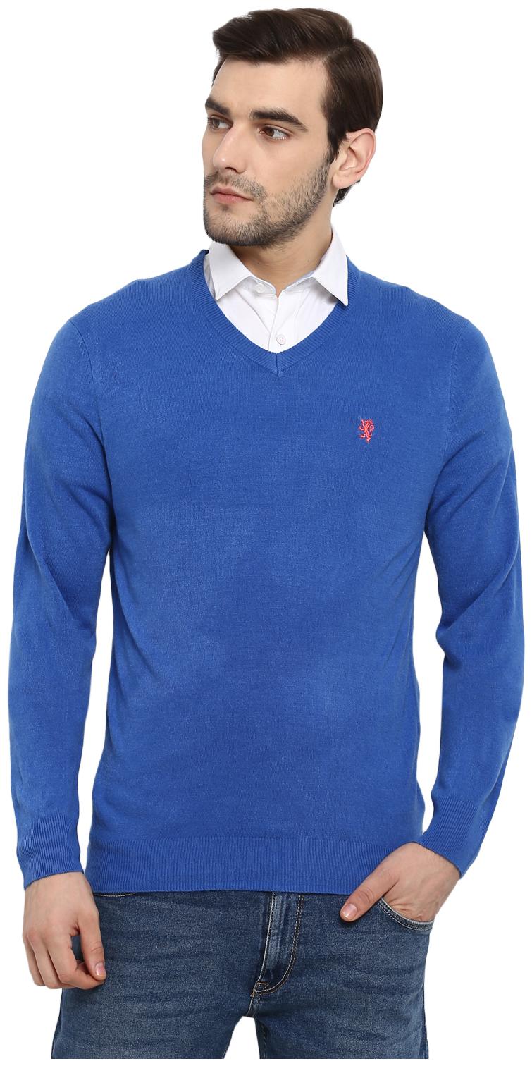 

Red Tape Men Acrylic Longline Sweater Blue