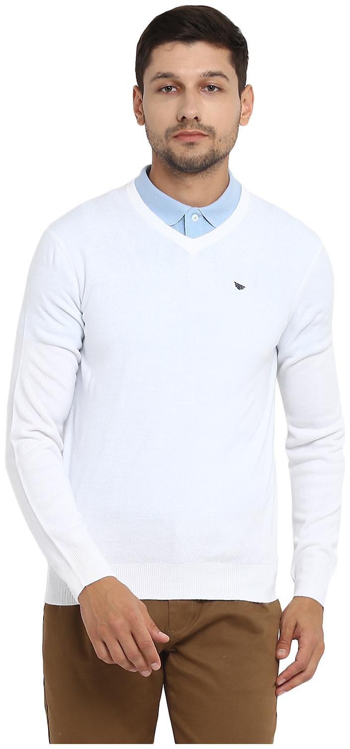 

Red Tape Men Acrylic Longline Sweater White