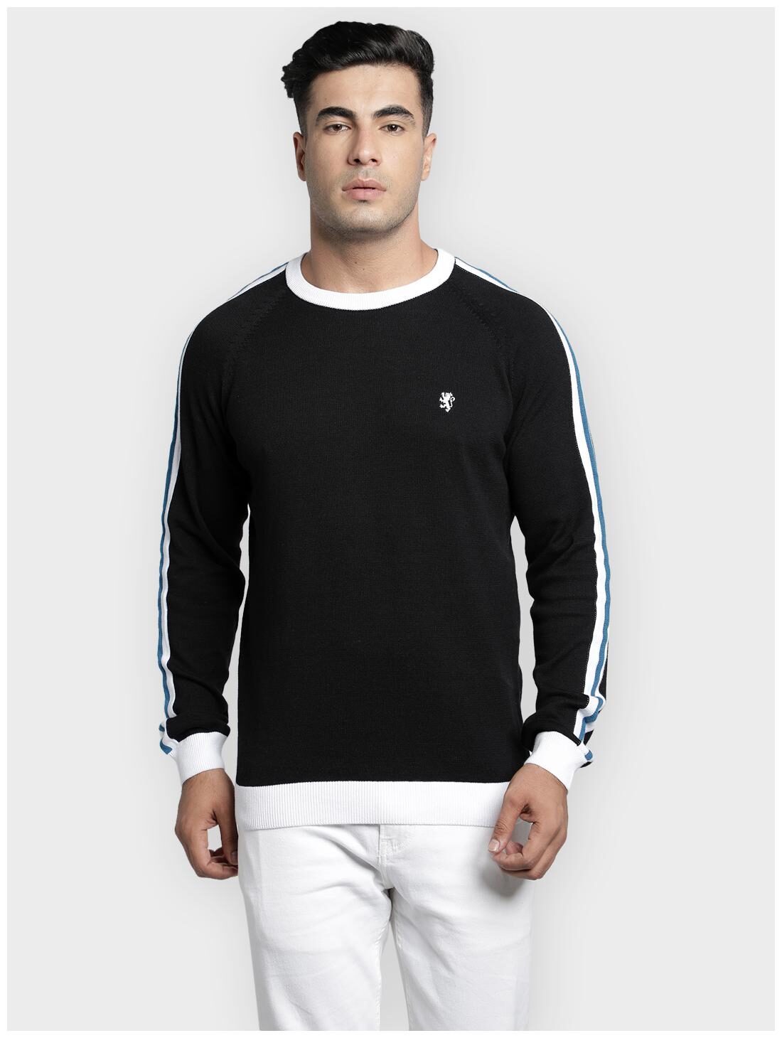 

Red Tape Men Black Round neck Longline sweater