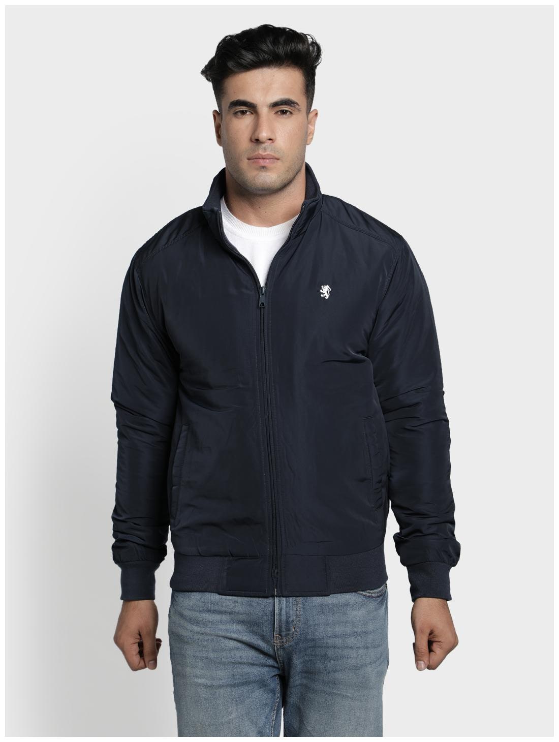 

Red Tape Men Navy blue Solid Bomber jacket