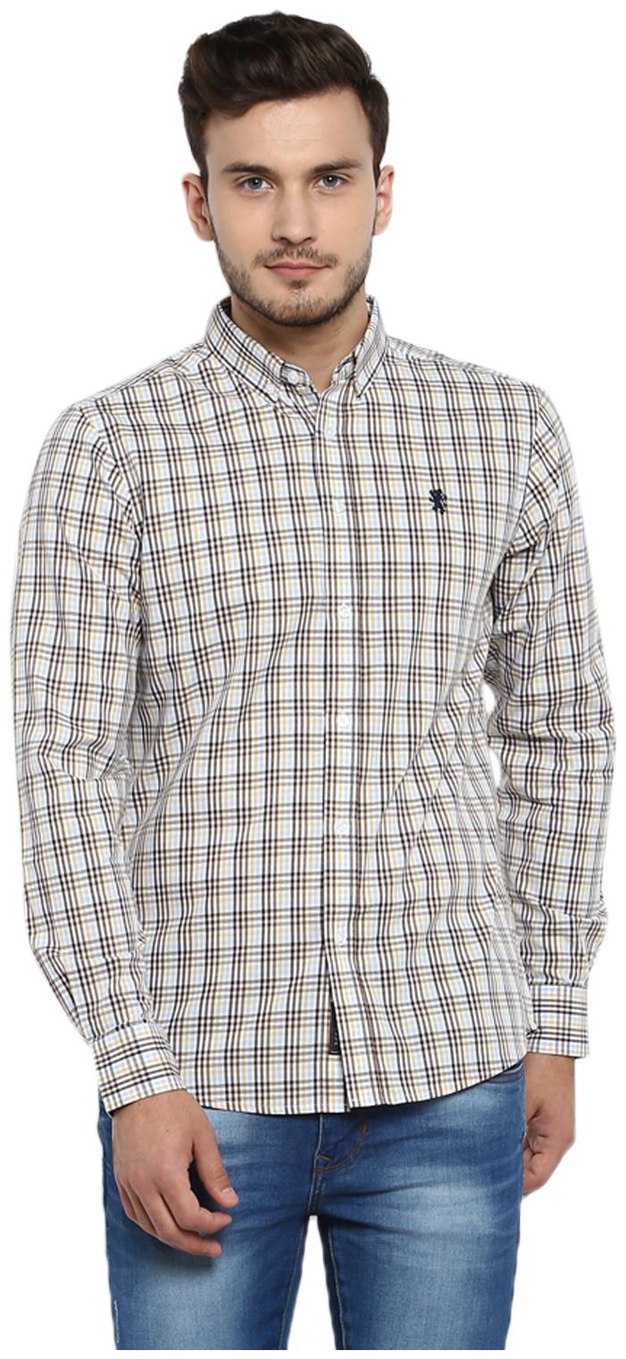 

Red Tape Men Beige Checked Regular Fit Casual Shirt