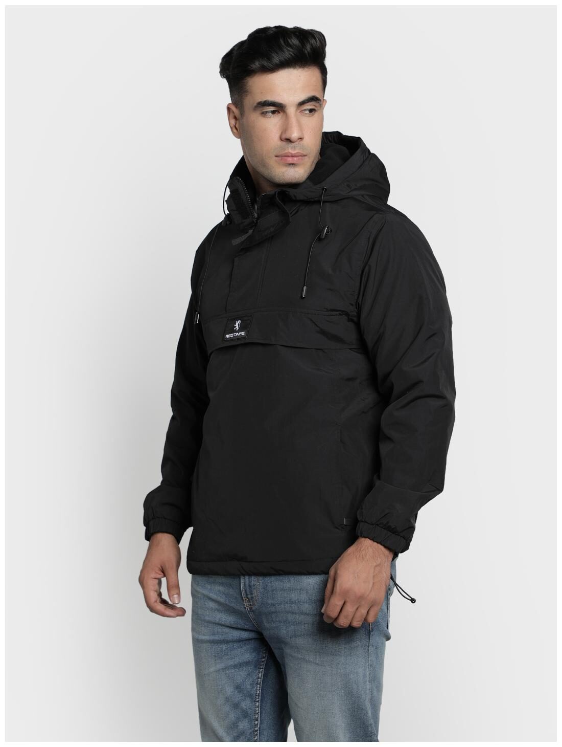 

Red Tape Men Black Solid Bomber jacket