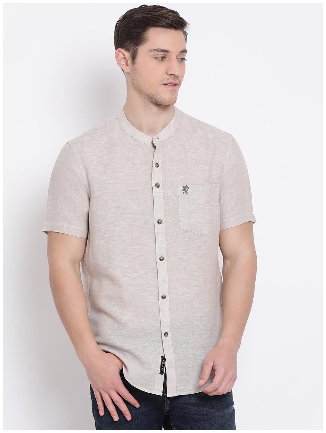 

Red Tape Men Beige Solid Regular Fit Casual Shirt