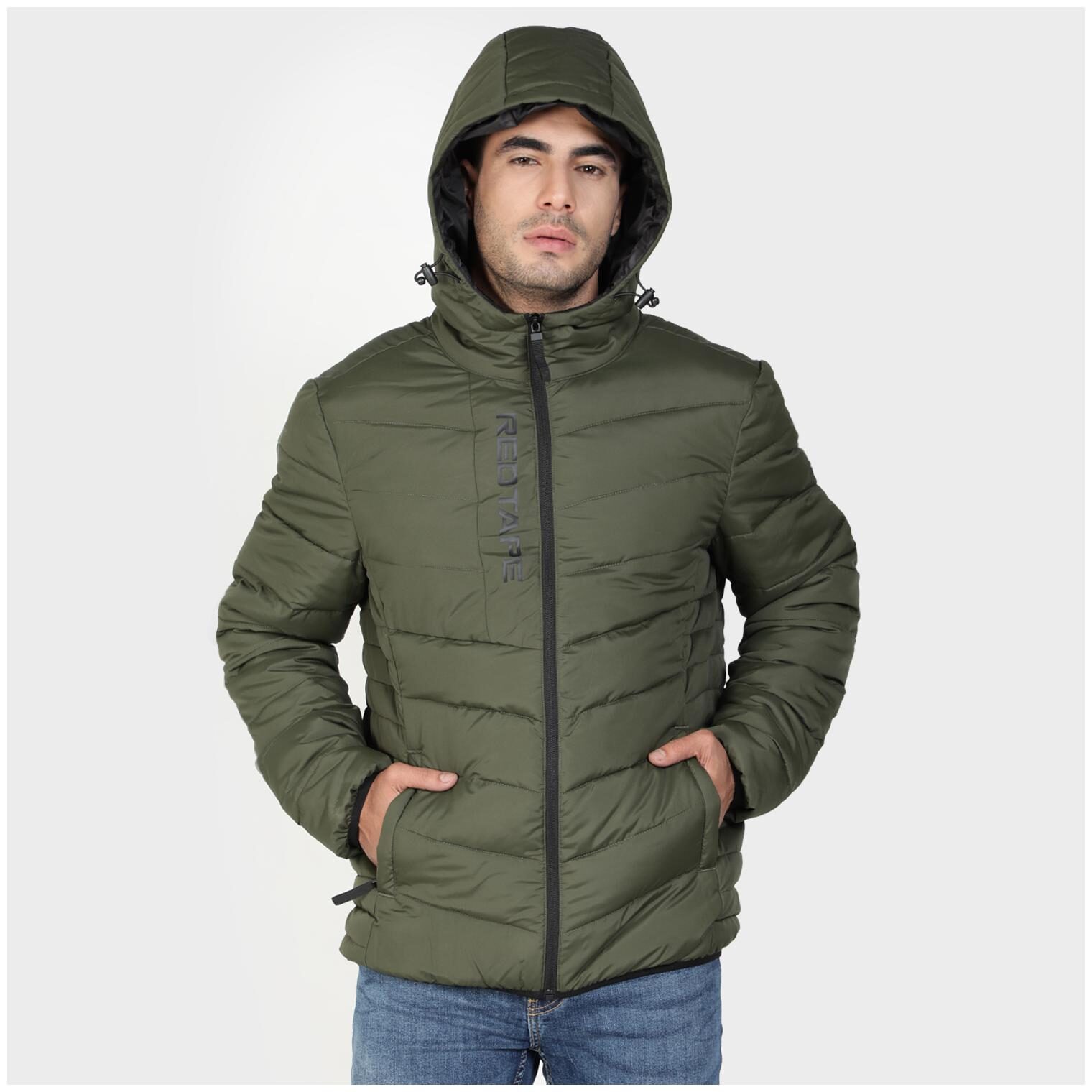 

Red Tape Men Olive Solid Bomber jacket