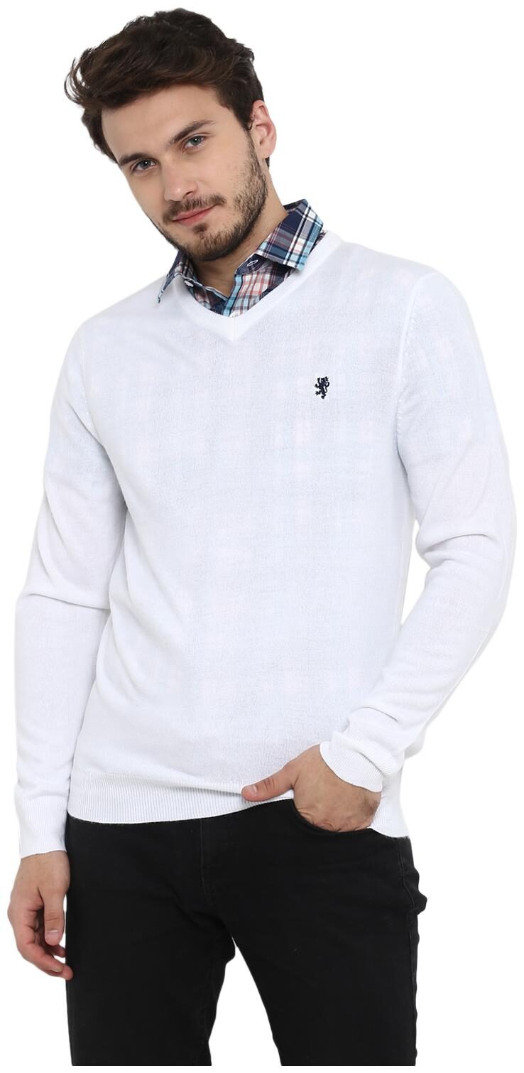 

Red Tape Men Acrylic Longline Sweater White