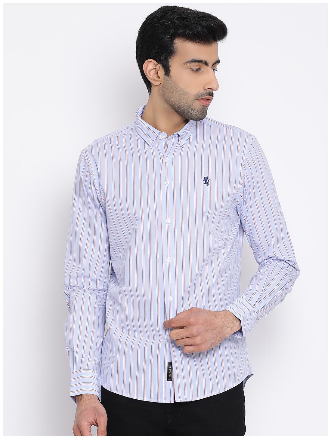 

Red Tape Men Blue Vertical Stripes Regular Fit Casual Shirt