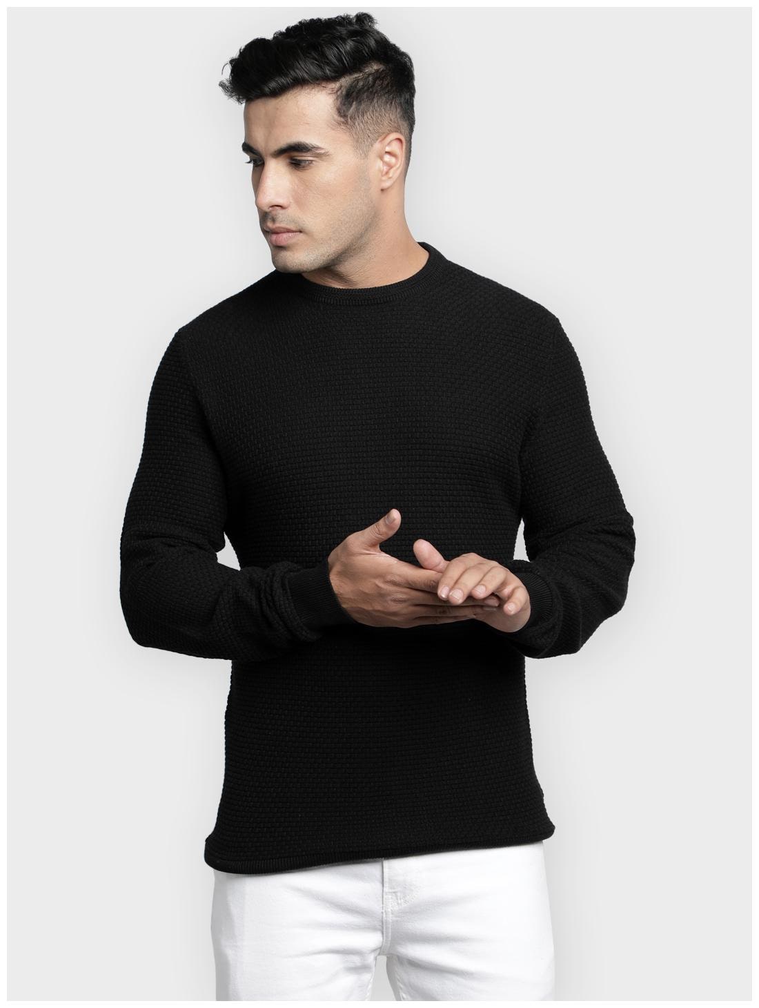 

Red Tape Men Black Round neck Longline sweater