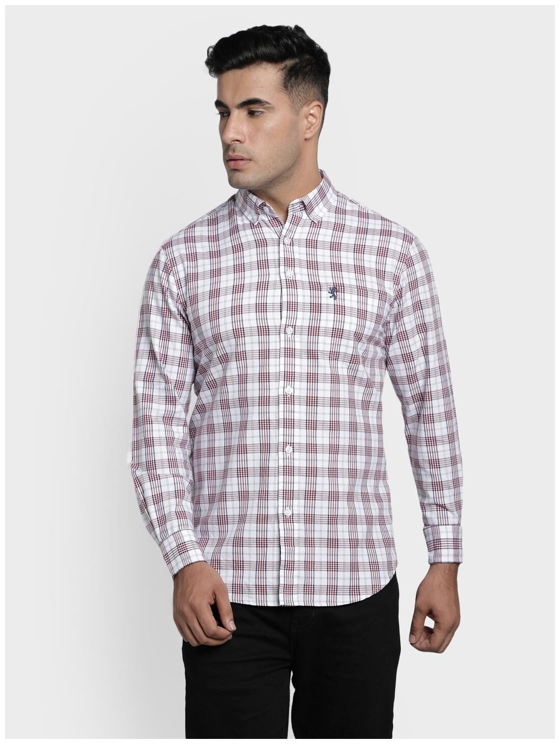 

Red Tape Men White Checked Regular Fit Casual Shirt