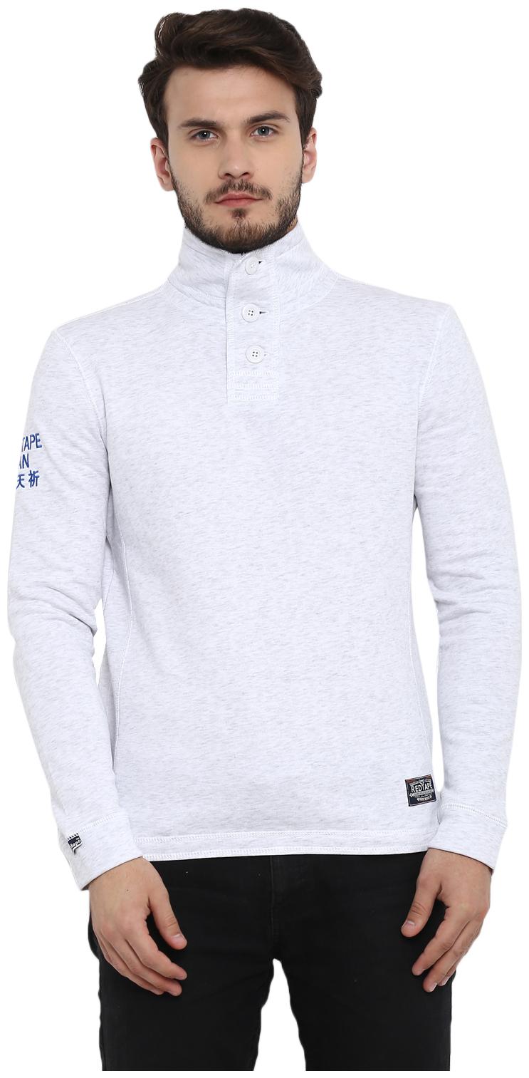 

Red Tape Men Blended Solid Sweatshirt Grey
