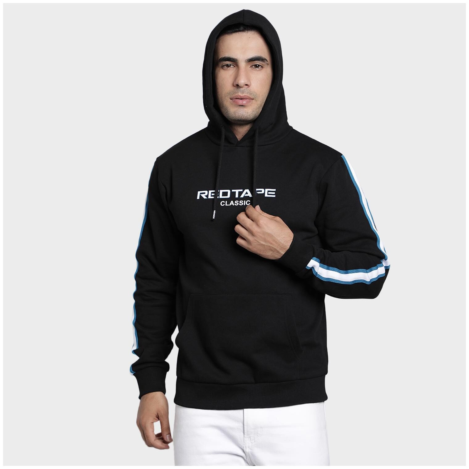

Red Tape Men Black Hooded Hoodie