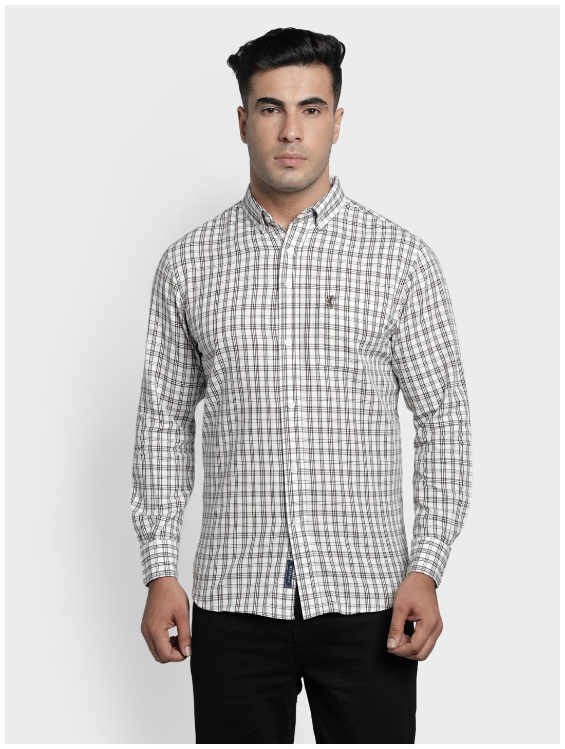 

Red Tape Men White Brown Checked Regular Fit Casual Shirt