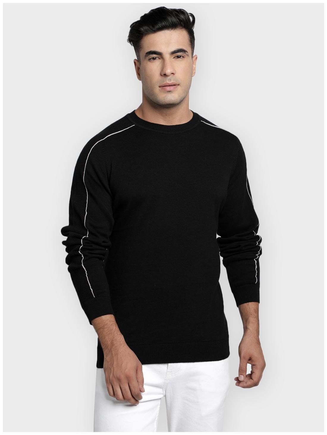 

Red Tape Men Black Round neck Longline sweater