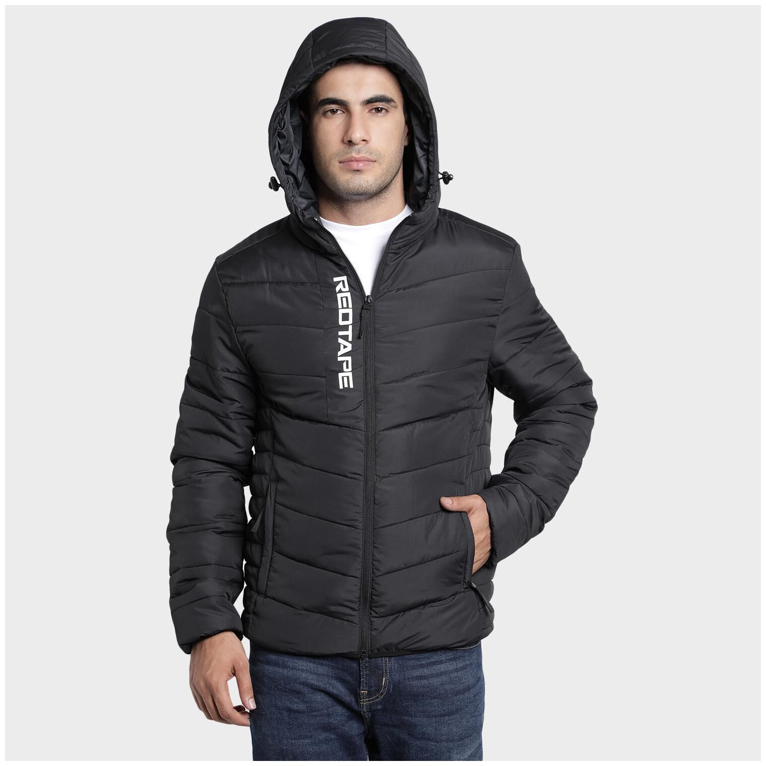 

Red Tape Men Black Solid Bomber jacket