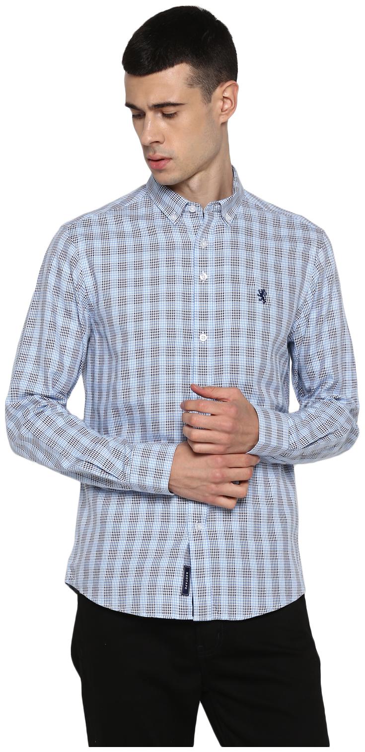 

Red Tape Men Blue Checked Regular Fit Casual Shirt