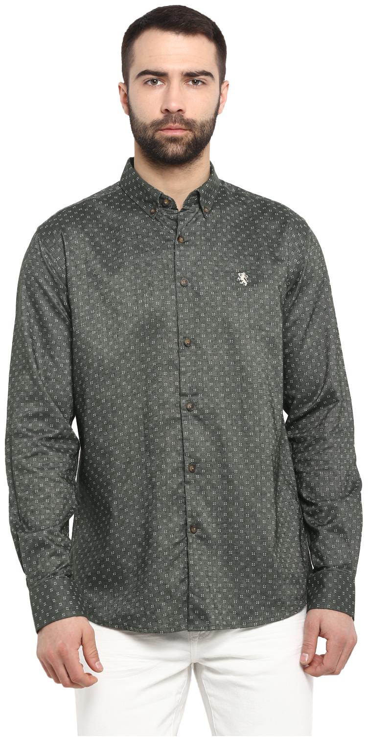 

Red Tape Men Green Polka Dots Regular Fit Casual Shirt