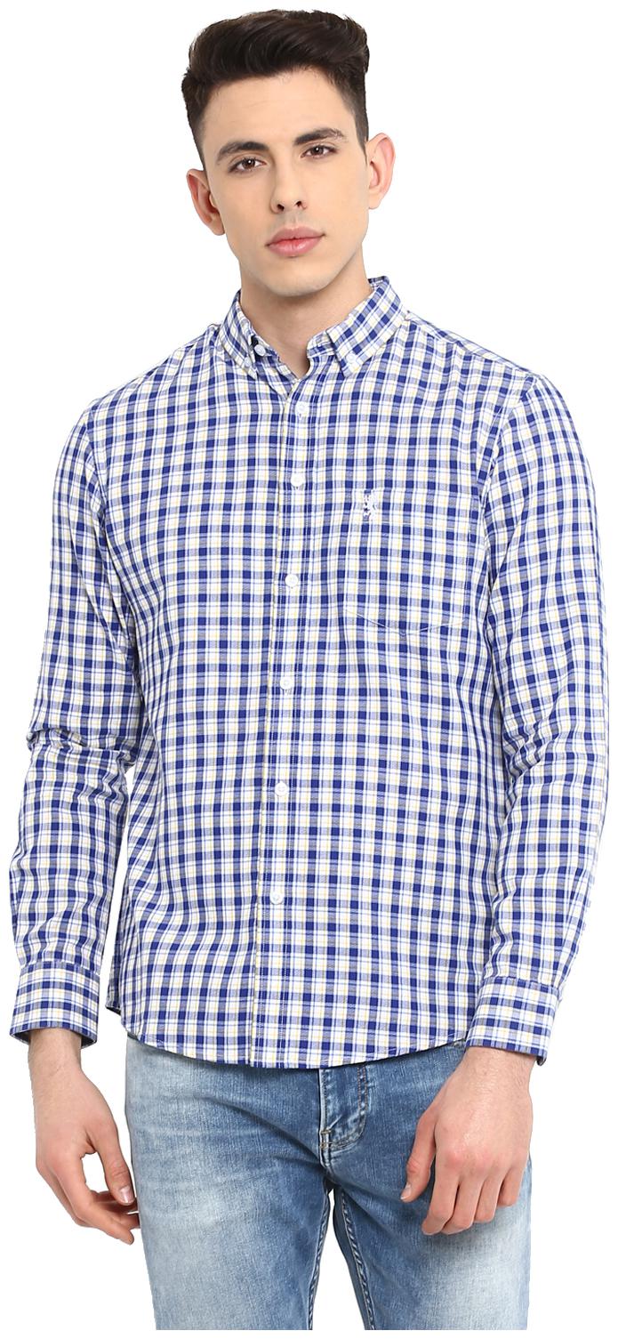 

Red Tape Men Blue Checked Regular Fit Casual Shirt