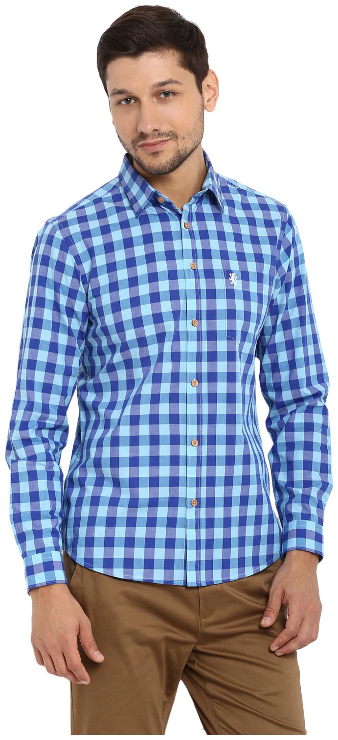 

Red Tape Men Blue Checked Regular Fit Casual Shirt