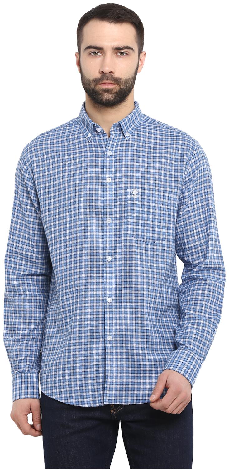 

Red Tape Men Blue Checked Regular Fit Casual Shirt