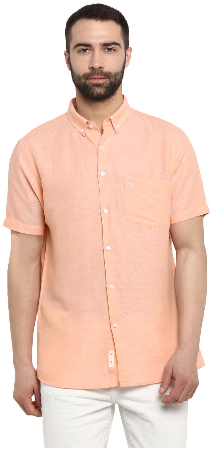 

Red Tape Men Orange Solid Regular Fit Casual Shirt