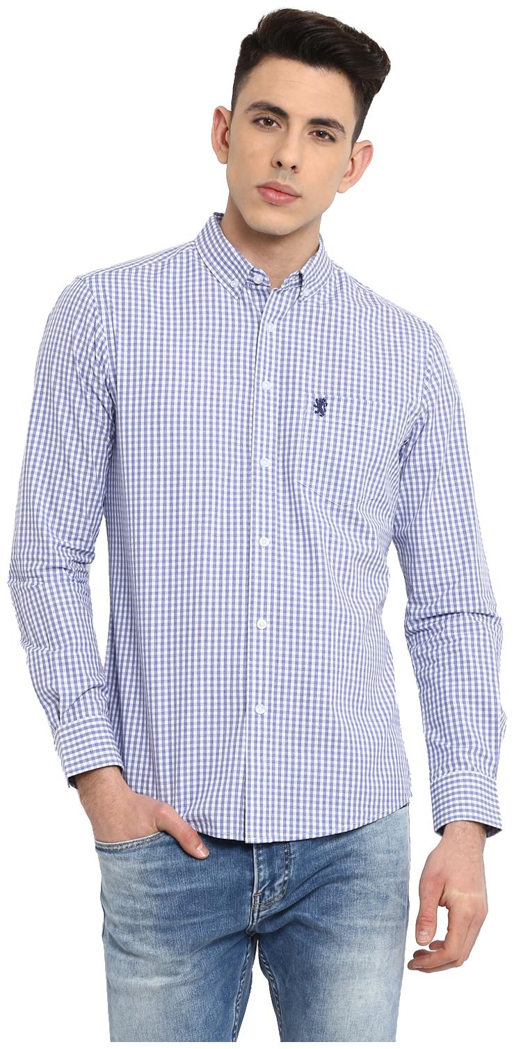 

Red Tape Men Blue Checked Regular Fit Casual Shirt
