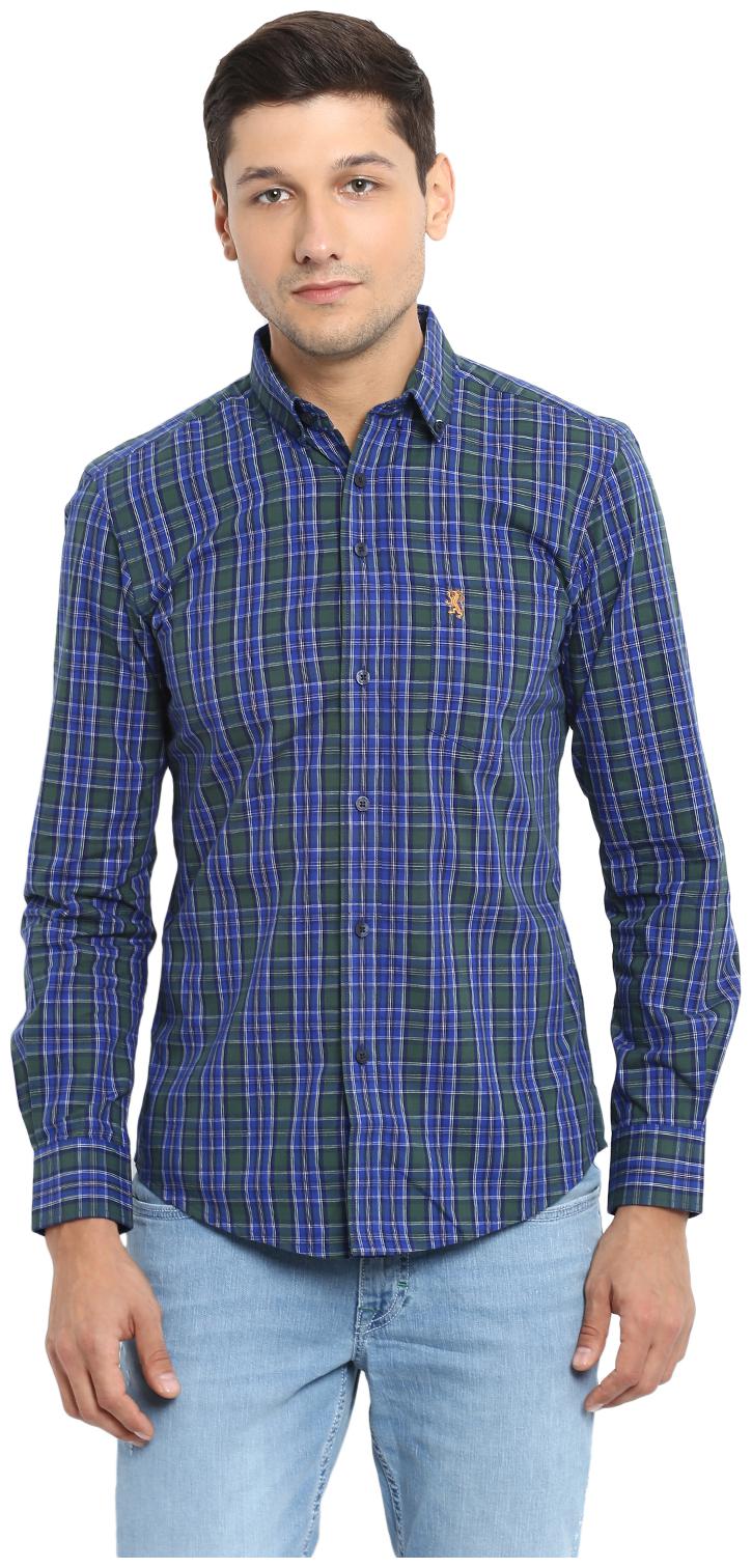 

Red Tape Men Blue Checked Slim Fit Casual Shirt