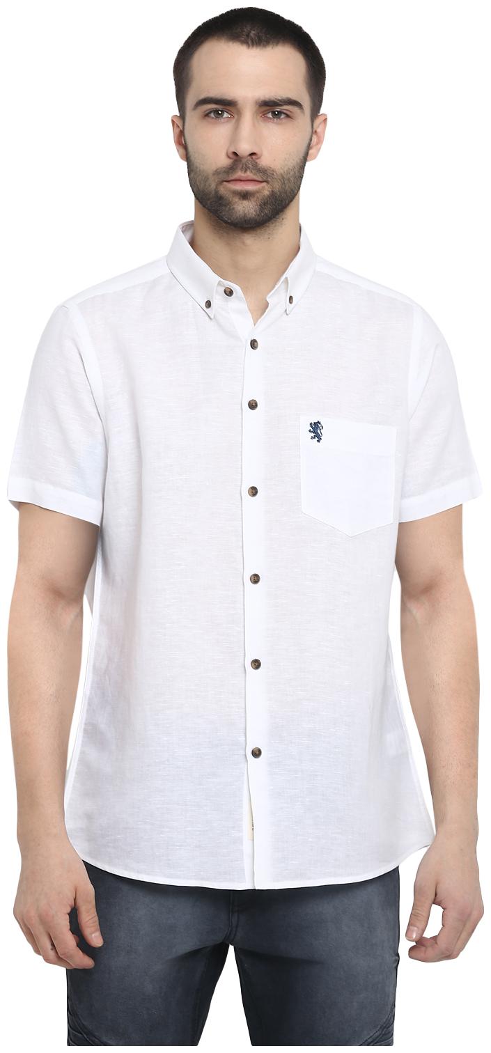 

Red Tape Men White Solid Regular Fit Casual Shirt