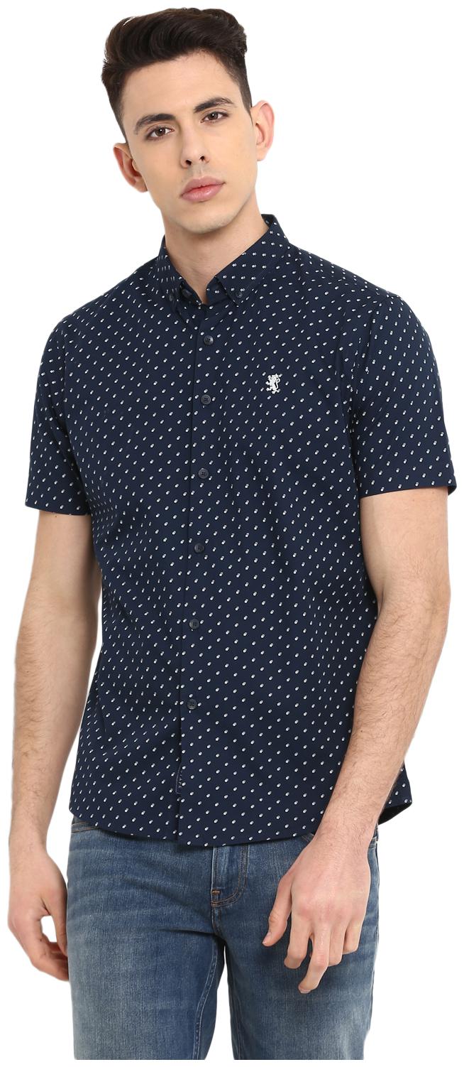 

Red Tape Men Blue Printed Regular Fit Casual Shirt