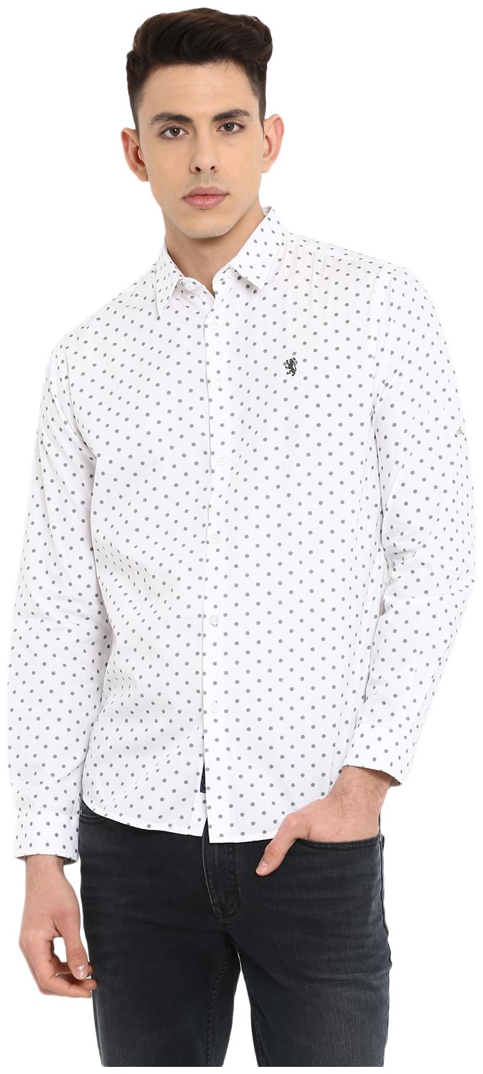 

Red Tape Men White Printed Regular Fit Casual Shirt
