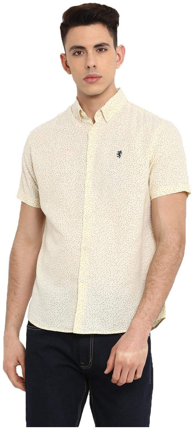 

Red Tape Men Yellow Printed Regular Fit Casual Shirt
