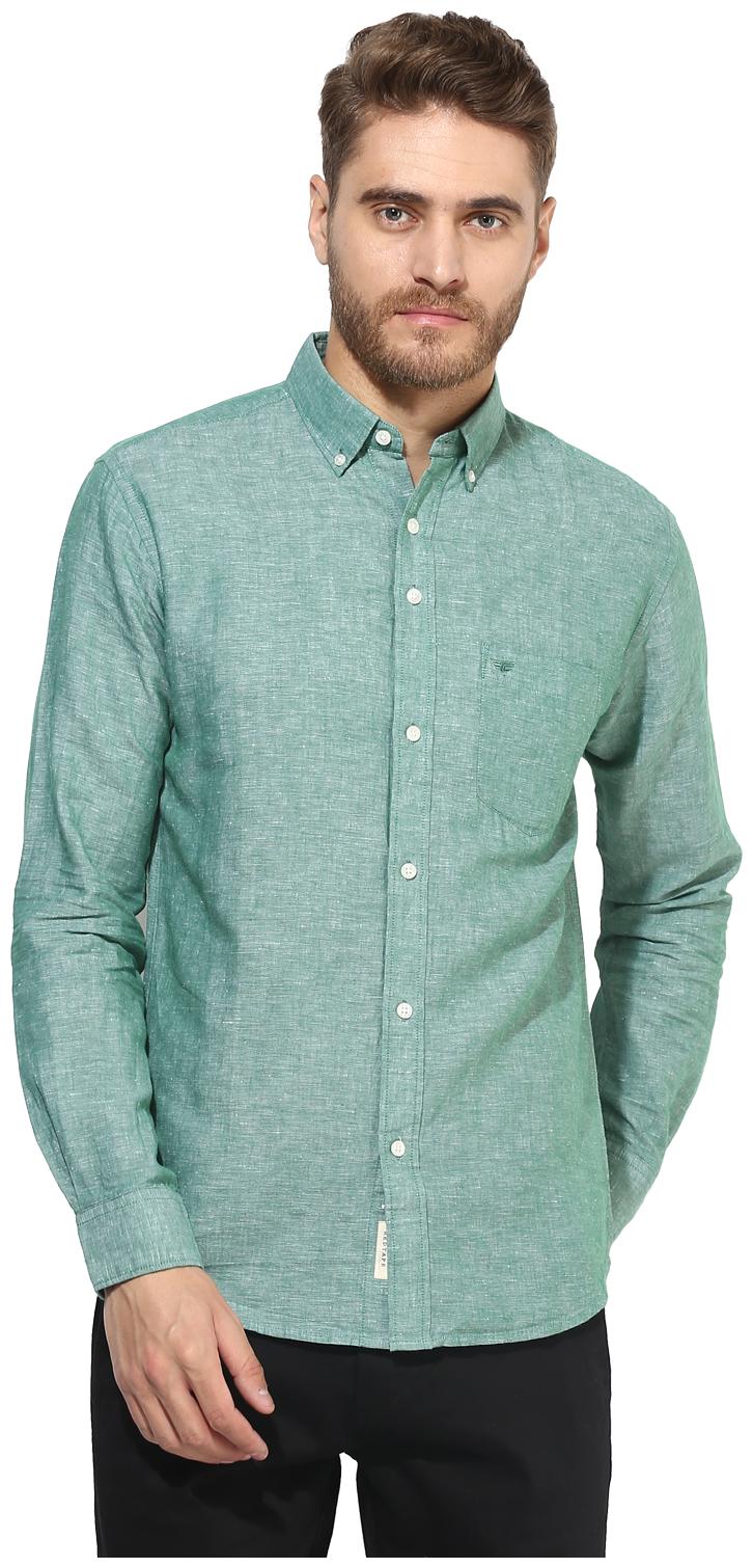 

Red Tape Men Green Solid Regular Fit Casual Shirt
