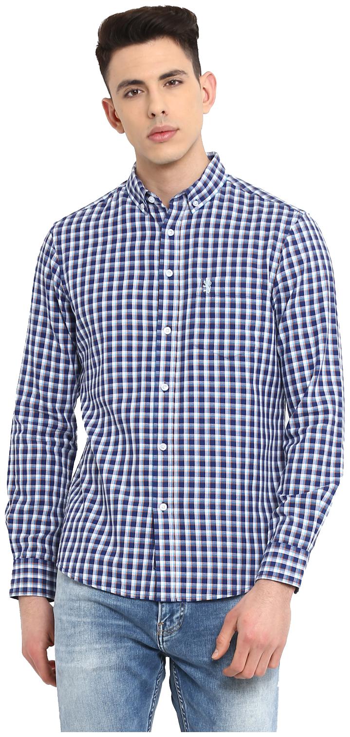 

Red Tape Men Blue Checked Regular Fit Casual Shirt