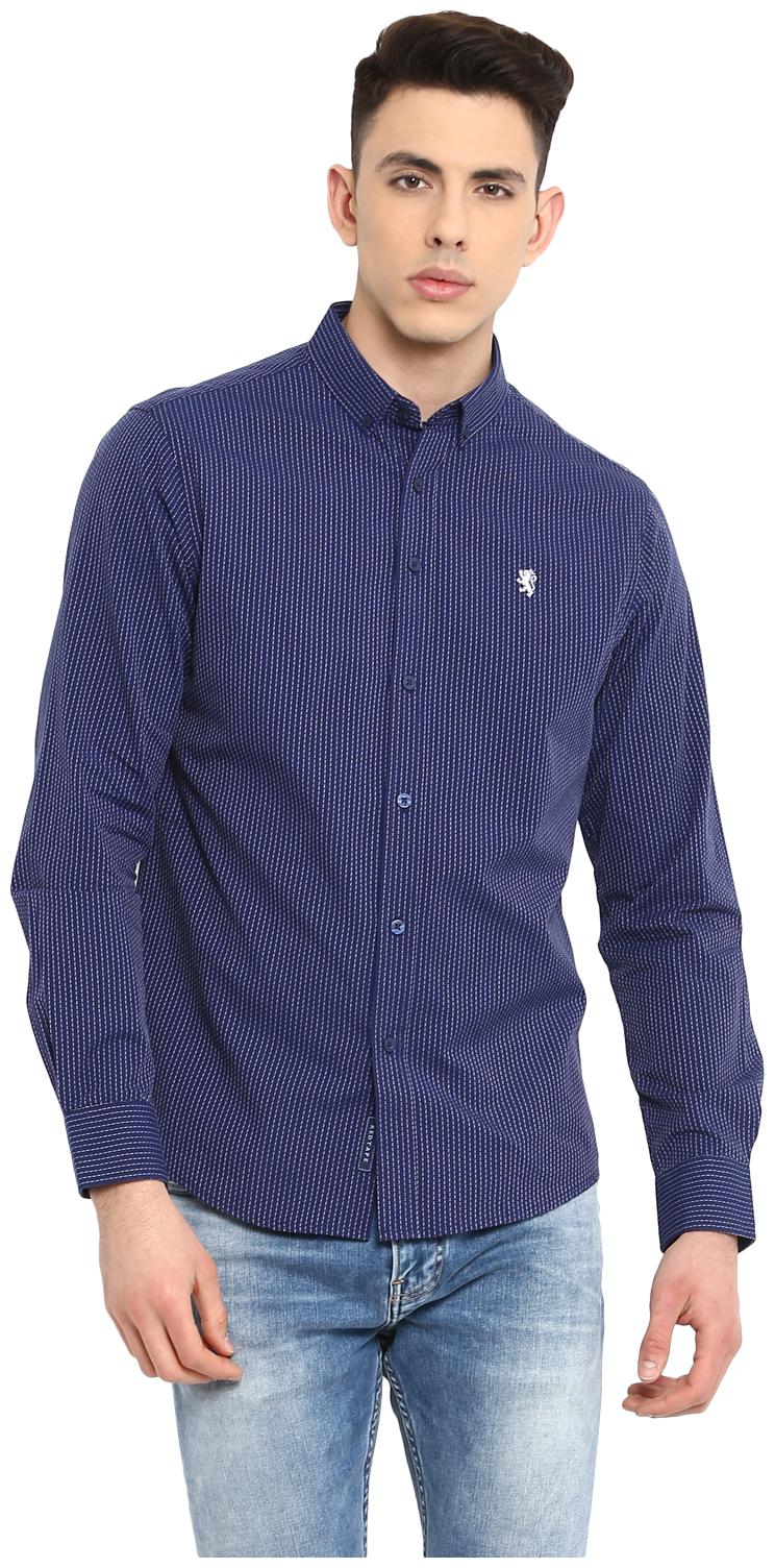 

Red Tape Men Blue Pinstrips Regular Fit Casual Shirt