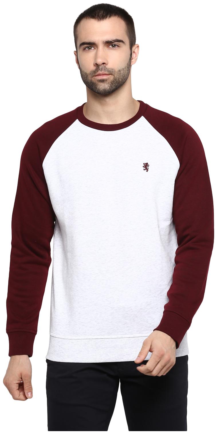 

Red Tape Men White Maroon Round neck Sweatshirt