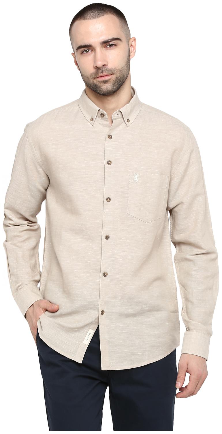 

Red Tape Men Beige Textured Regular Fit Casual Shirt