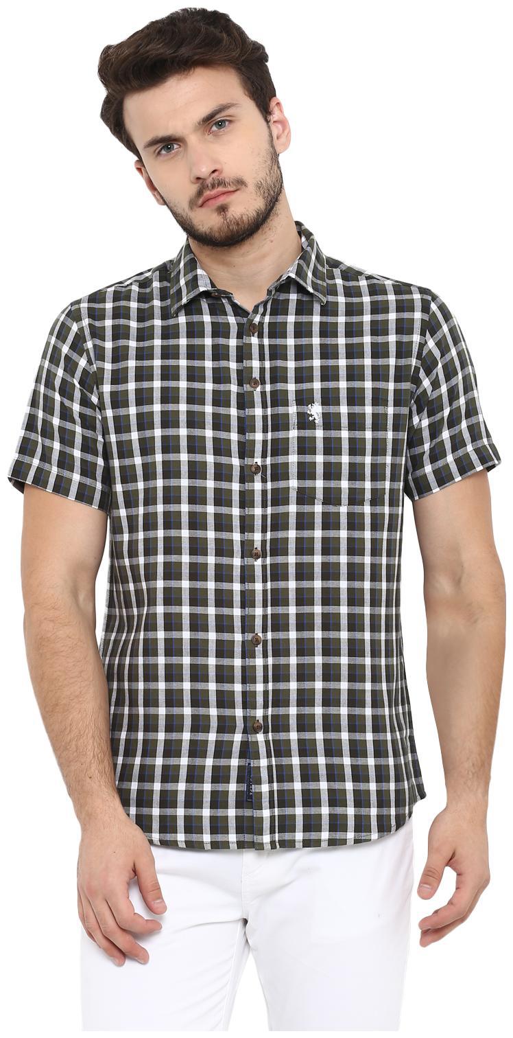 

Red Tape Men Green Checked Regular Fit Casual Shirt