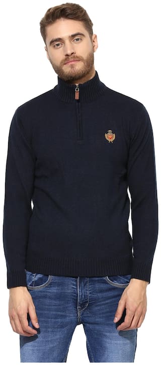 Red Tape Men's Navy Full Sleeve Casual Sweater