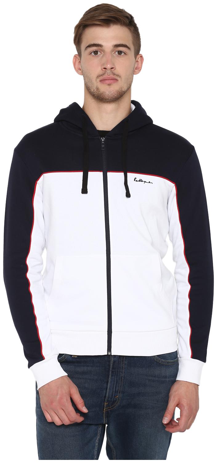 

Red Tape Men White Blue Hooded Hoodie