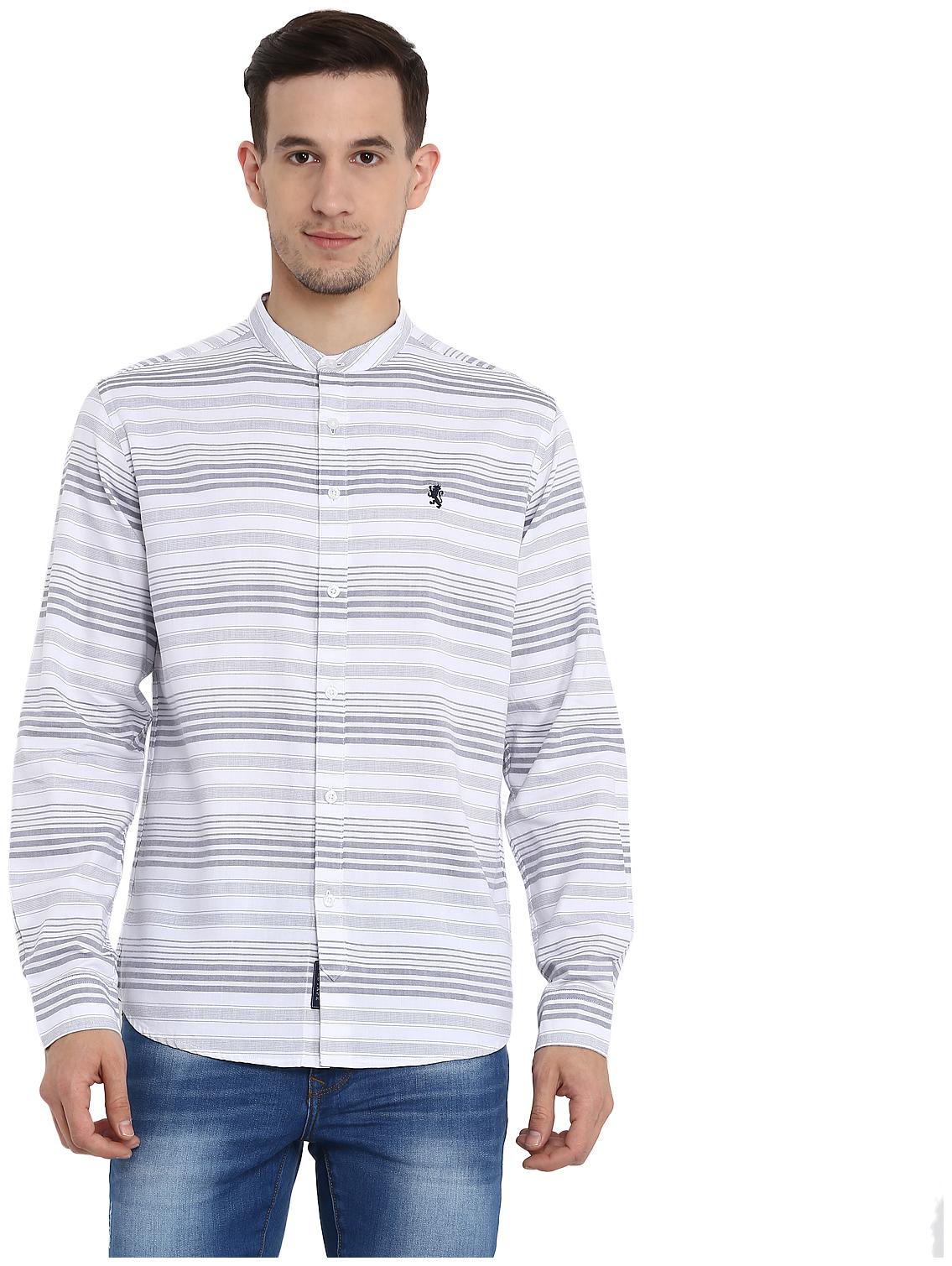 

Red Tape Men White Horizontal Stripes Regular Fit Casual Shirt